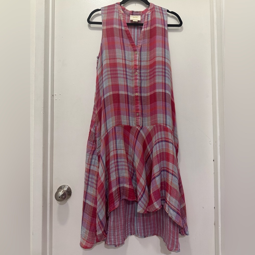 Maeve Anthropologie Plaid Swing Sleeveless Dress Sz S - Picture 4 of 10